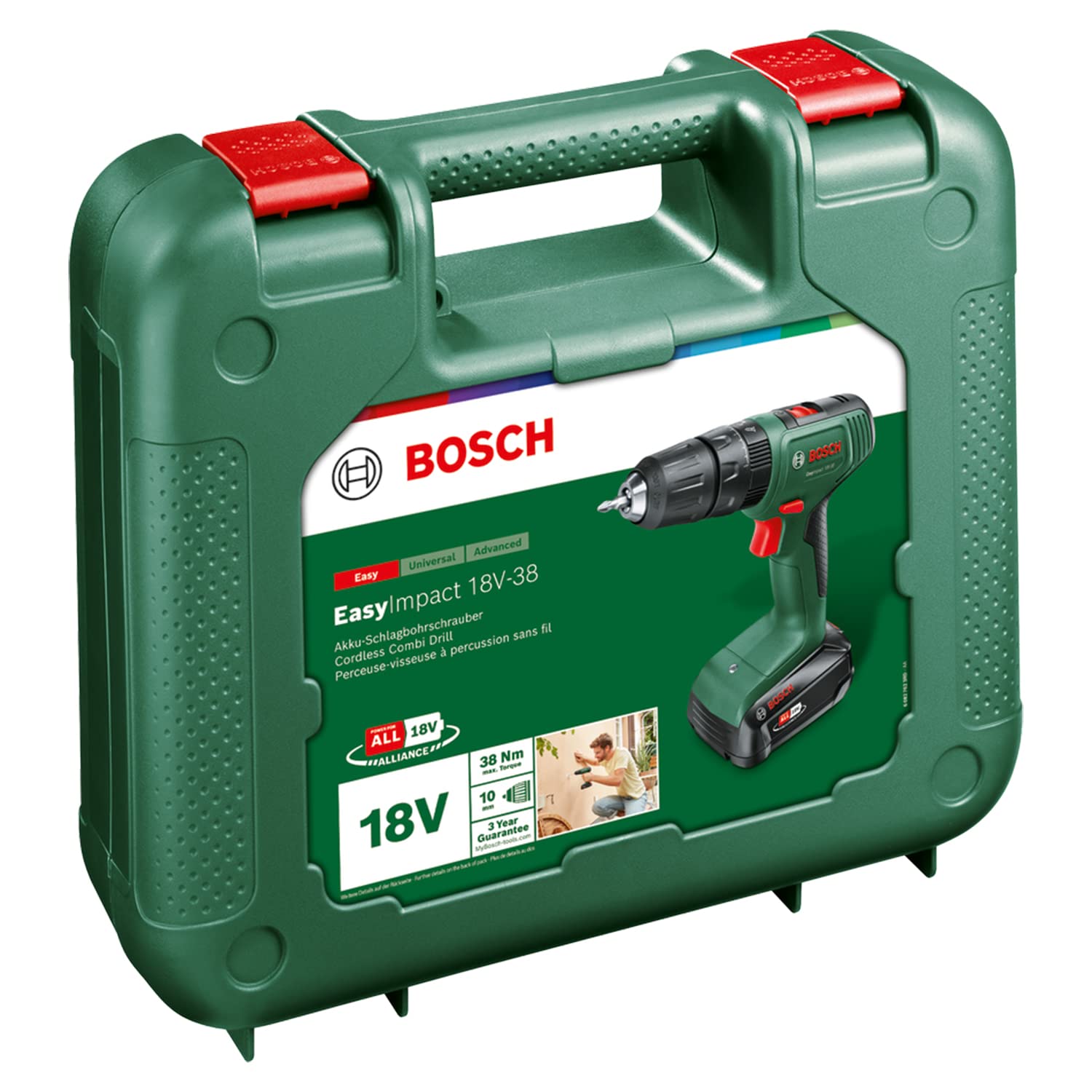 Werkbohr Akku Schlagbohrschrauber EasyImpact 18V-38 (1x Akku 2,5 Ah; 18 Volt System; im Koffer)
