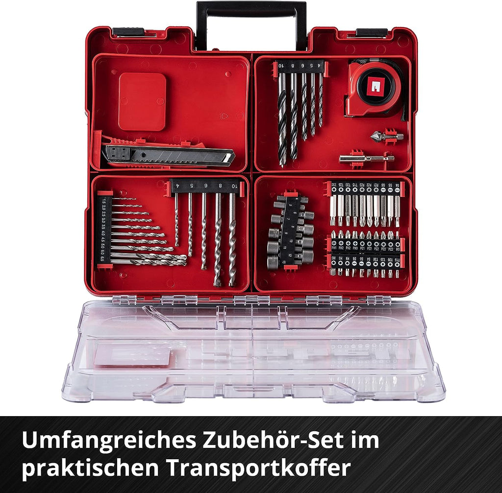 Werkbohr Akku-Schlagbohrschrauber-Set TE-CD 18/40 Li-i +64 (2x2,0 Ah) Power X-Change (Li-Ion, 18 V, 40 Nm, Drehzahl-Elektronik, 2-Gang-Getriebe, max. 24.000 min-1, inkl. Akkus, Ladegerät & Zubehör)